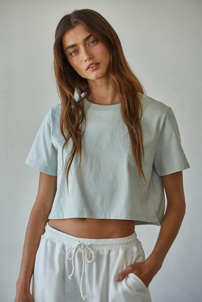 Everyday Crop Tee Light Sage