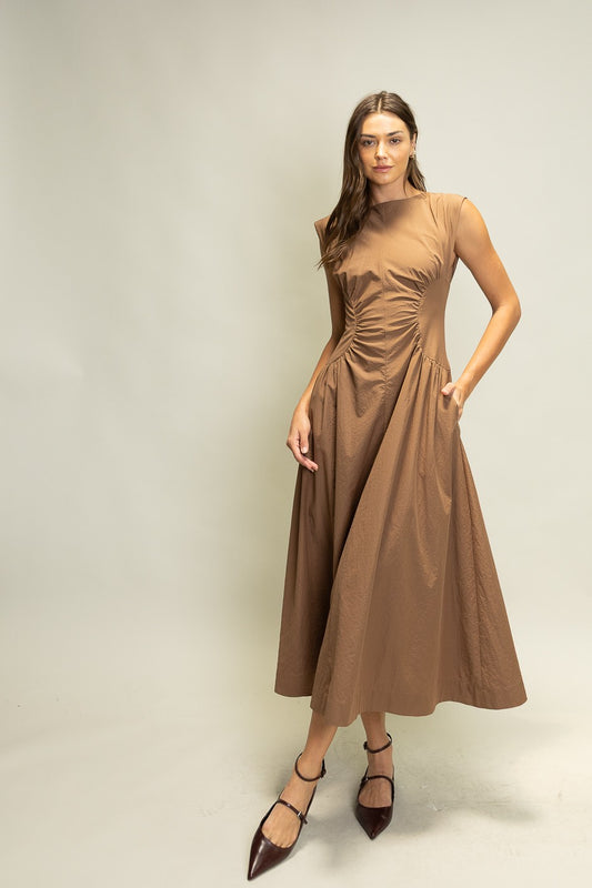 Timeless Ruched Midi Dress