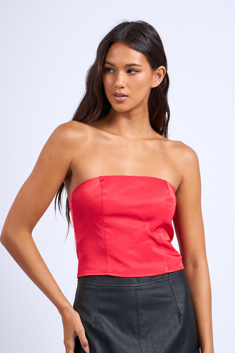 Helly Satin Tube Top