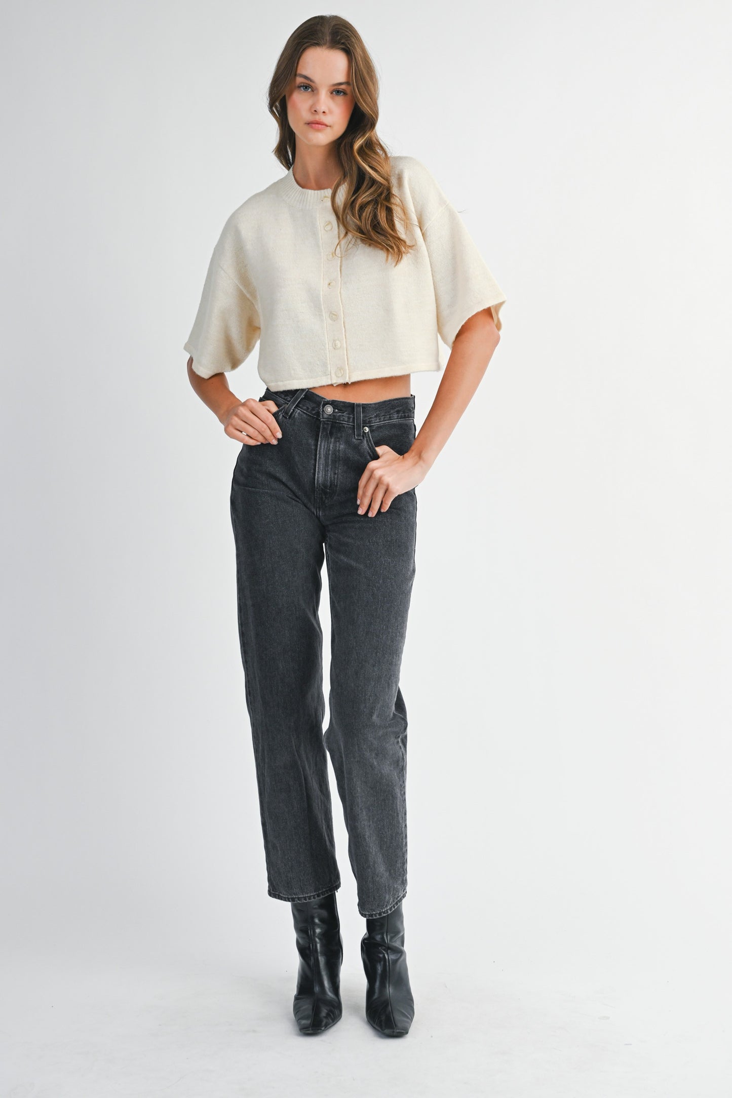 Cream Cloud Cropped Cardigan
