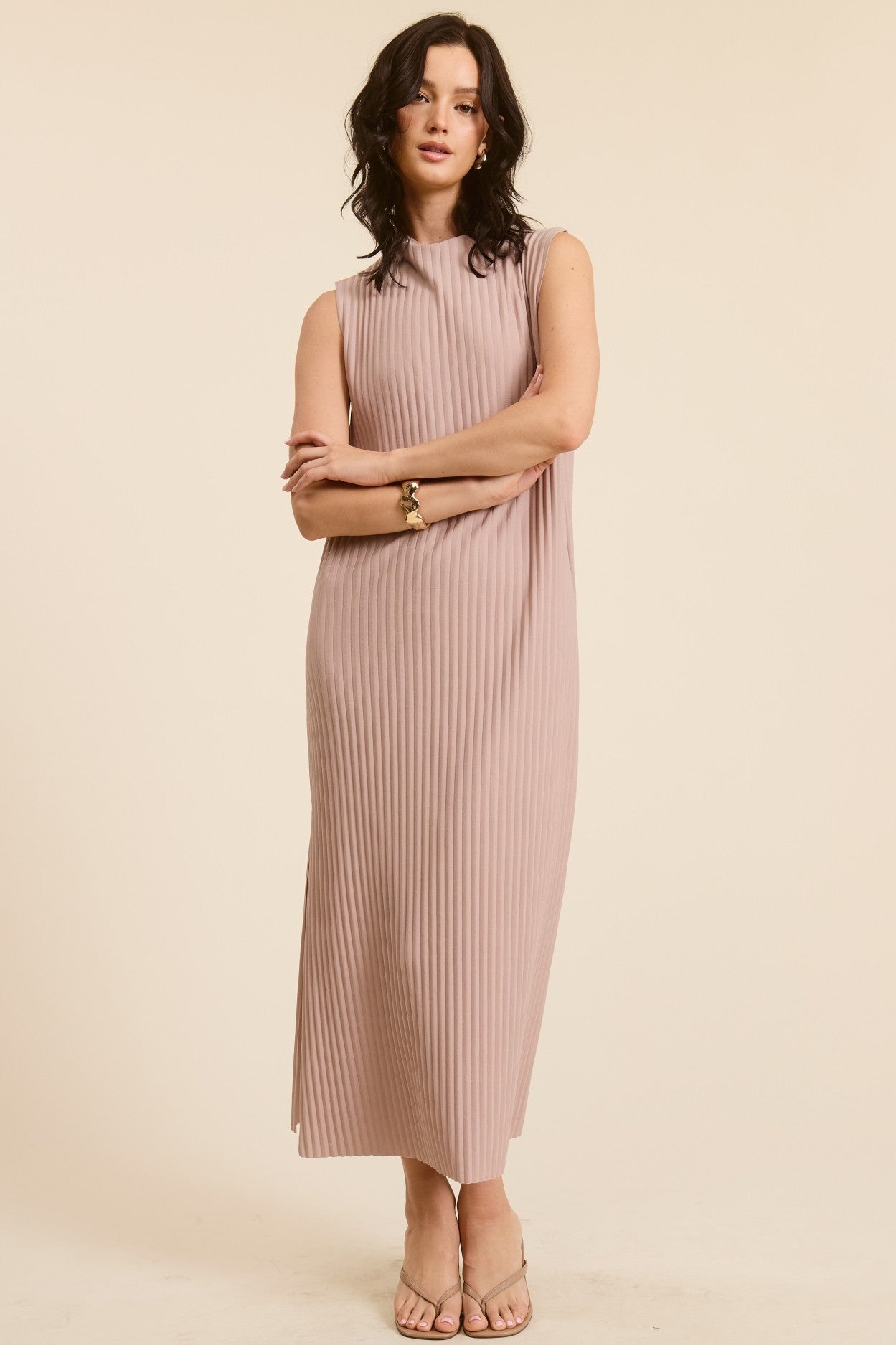 Laurel Pleated Midi Dress