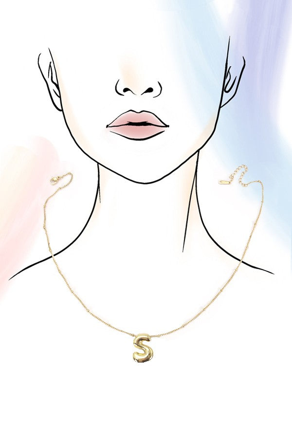 Lucy Bubble Initial Necklace