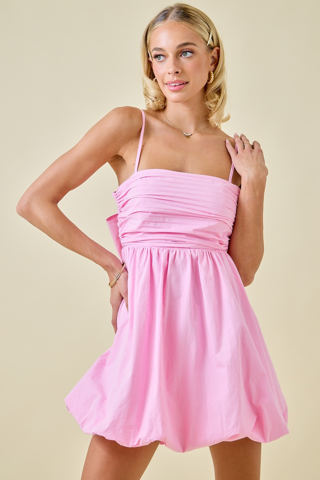 Meghan Poplin Bubble Mini Dress