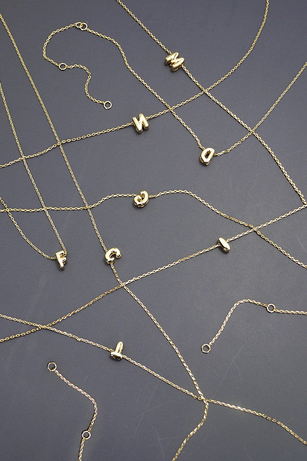 Mini Bubble Initial Necklace