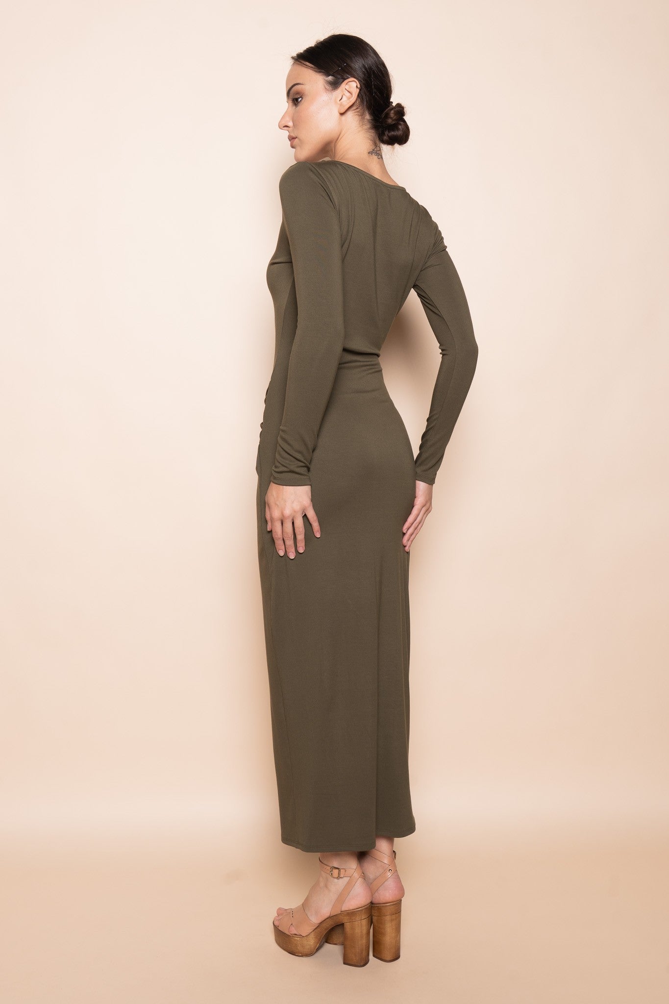Sculpted Buckle Maxi Dress