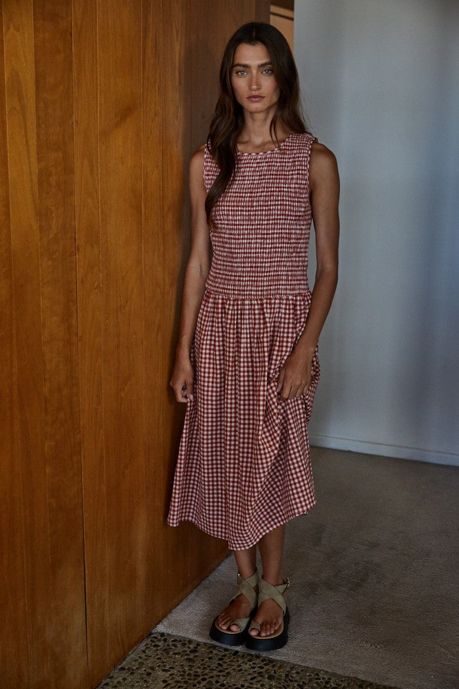 Sayler Gingham Smocked Dress