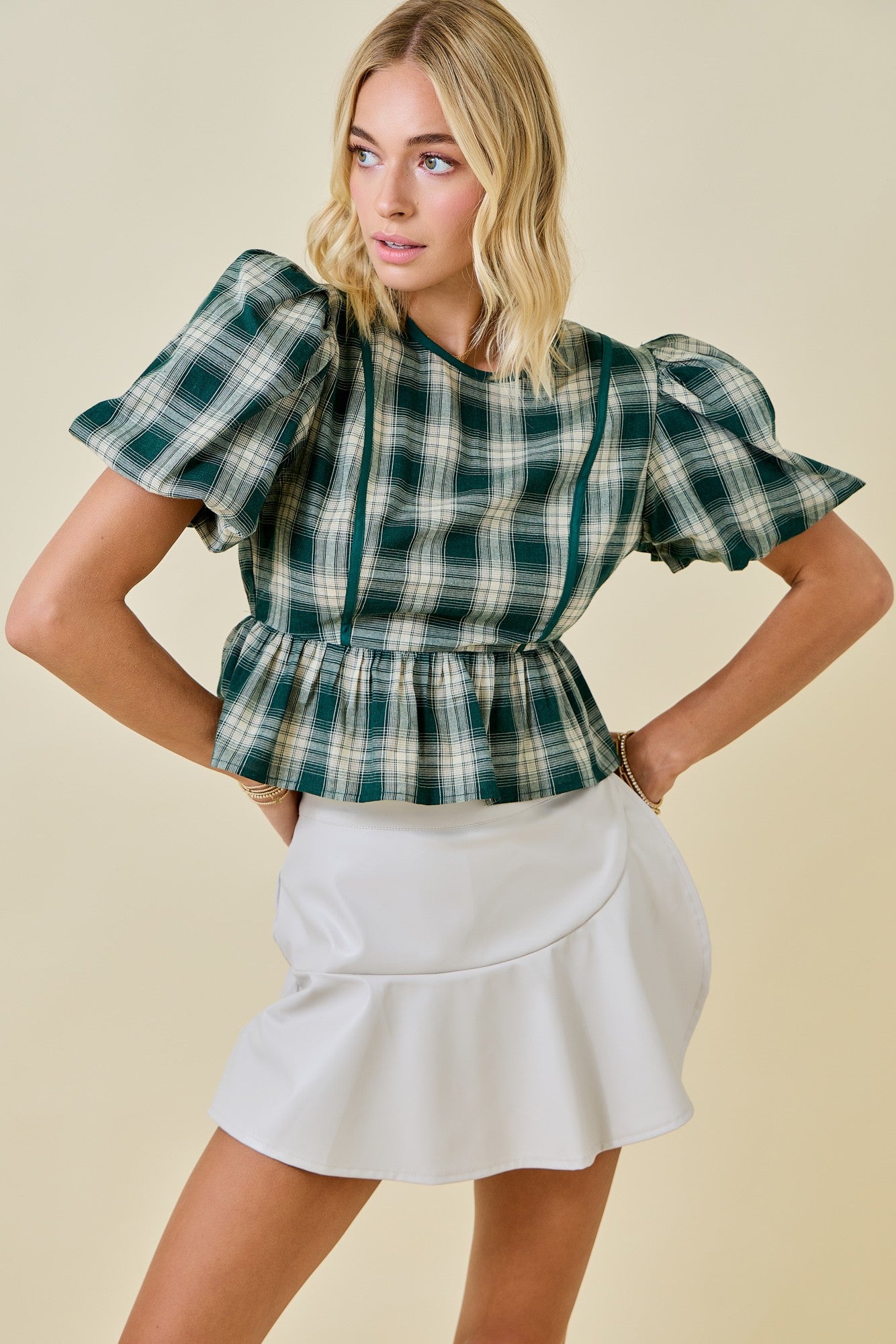 The Scene Plaid Blouse