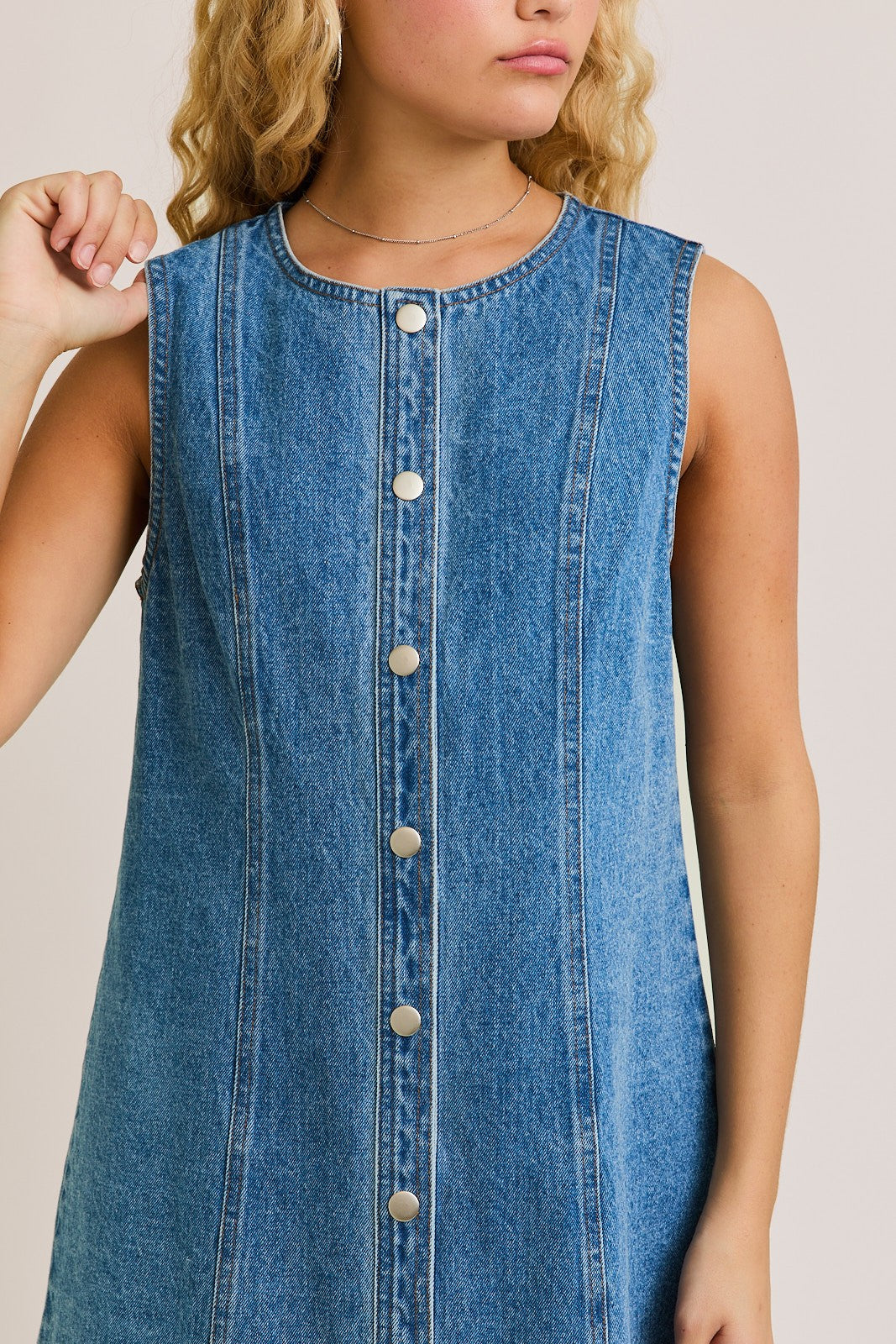 Spitting Image Button Down Denim Dress