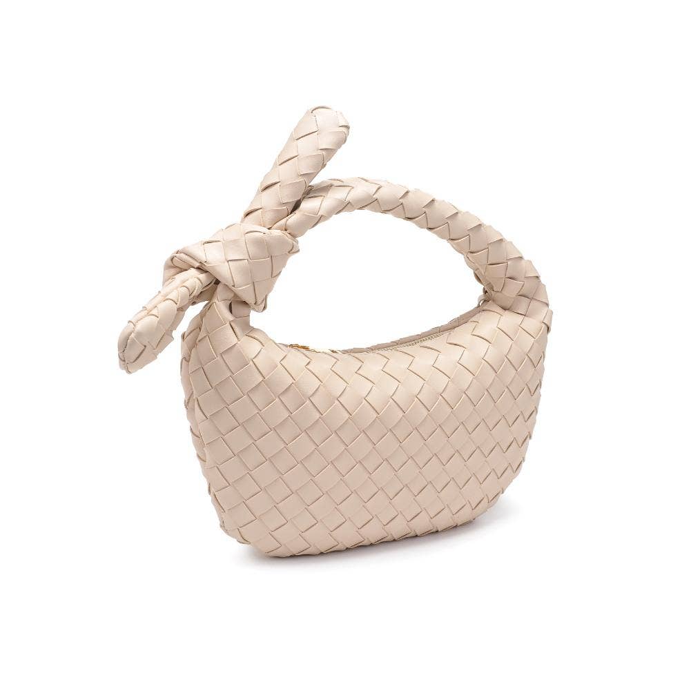 Lizbeth Woven Knot Clutch Oatmilk