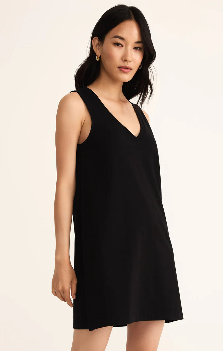 Sloane V-Neck Mini Dress True Black