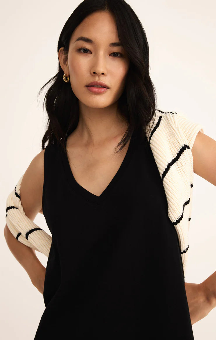 Sloane V-Neck Mini Dress True Black