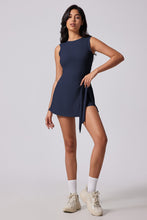 Load image into Gallery viewer, Go Wrong Tie Front Dress Dark Blue
