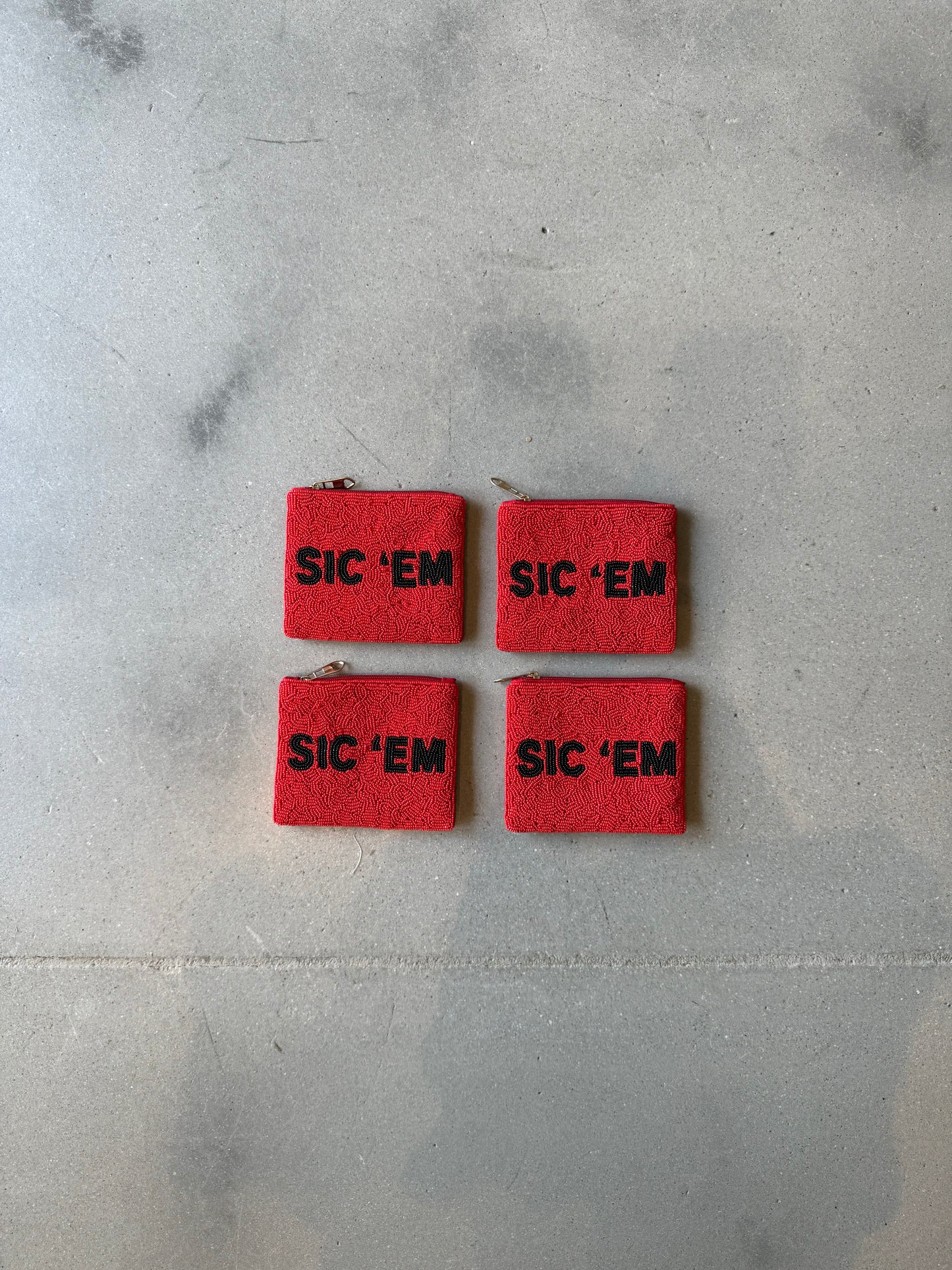 Sic 'Em Beaded Coin Purse