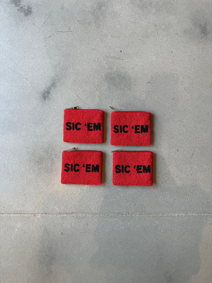 Sic 'Em Beaded Coin Purse