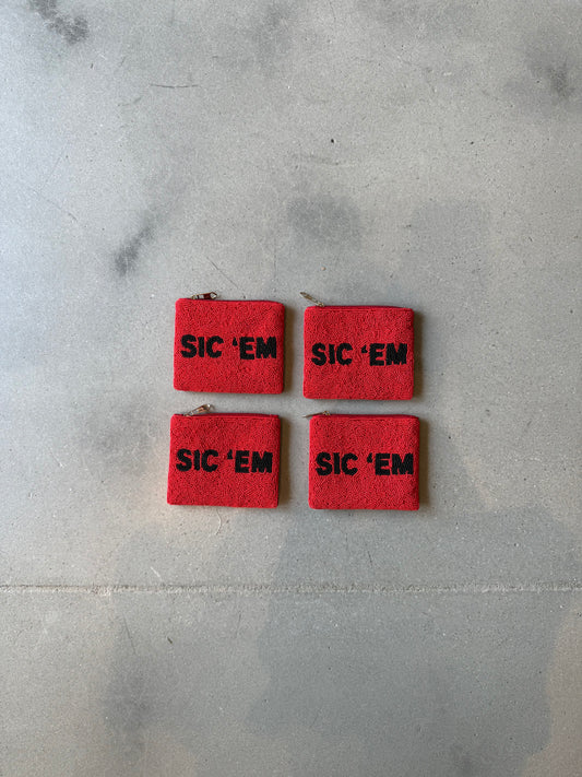 Sic 'Em Beaded Coin Purse