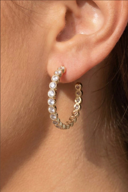 Beverly Cz Hoop Earrings