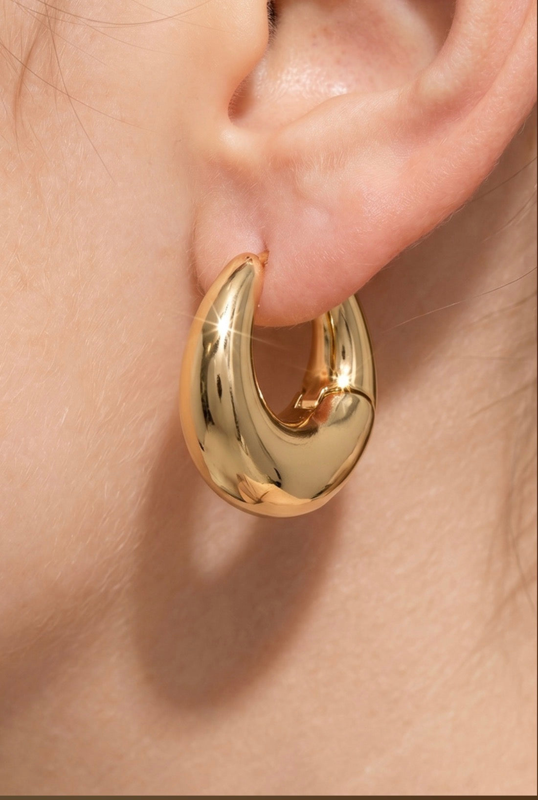 Madeline Dome Hoop Earrings Gold