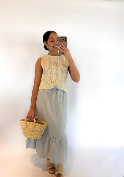 Taking Over Gingham Midi Skirt