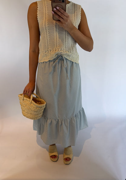 Taking Over Gingham Midi Skirt