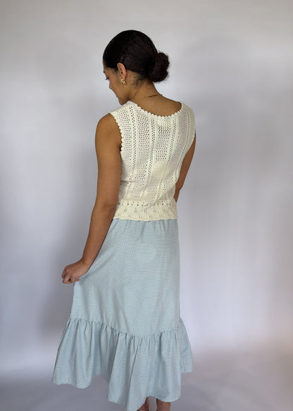 Taking Over Gingham Midi Skirt