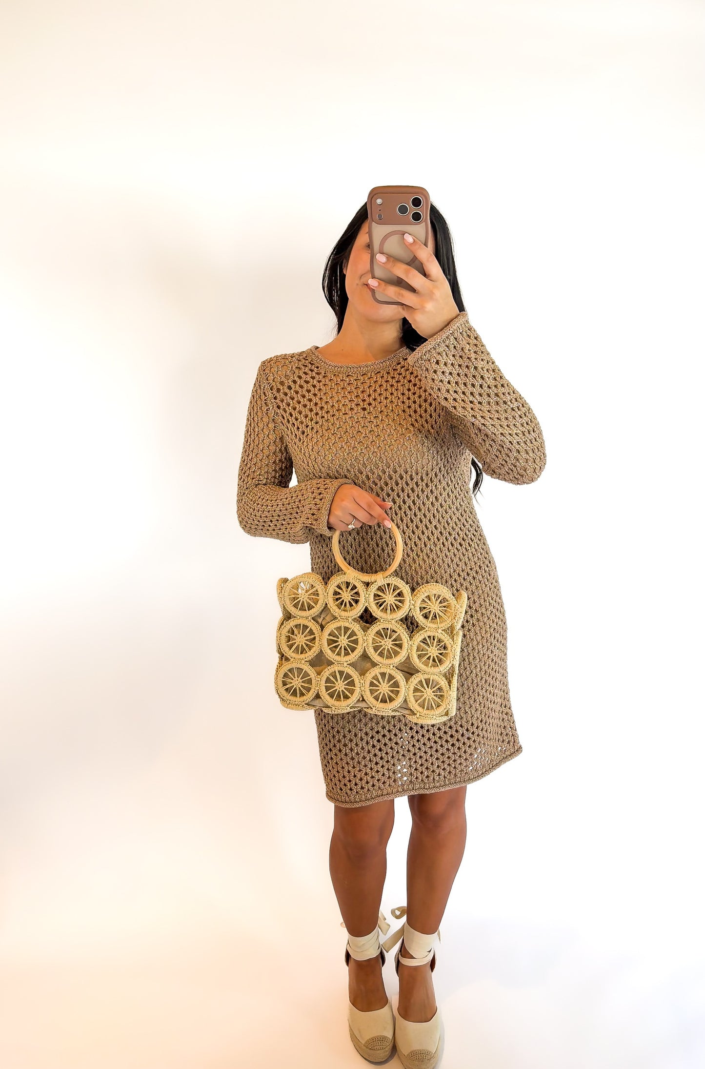 Calabria Shimmer Crochet Dress