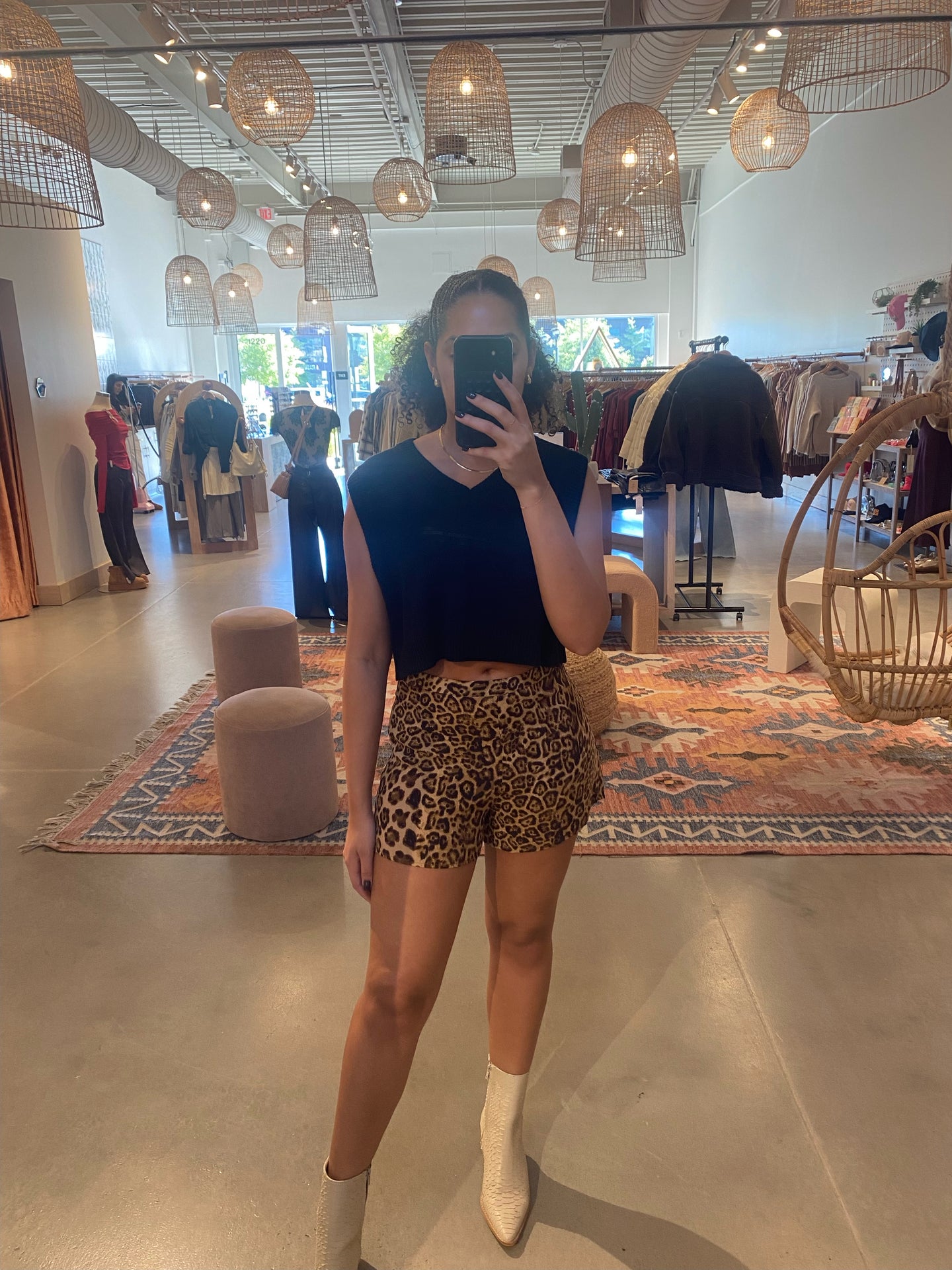 Sally Leopard Shorts