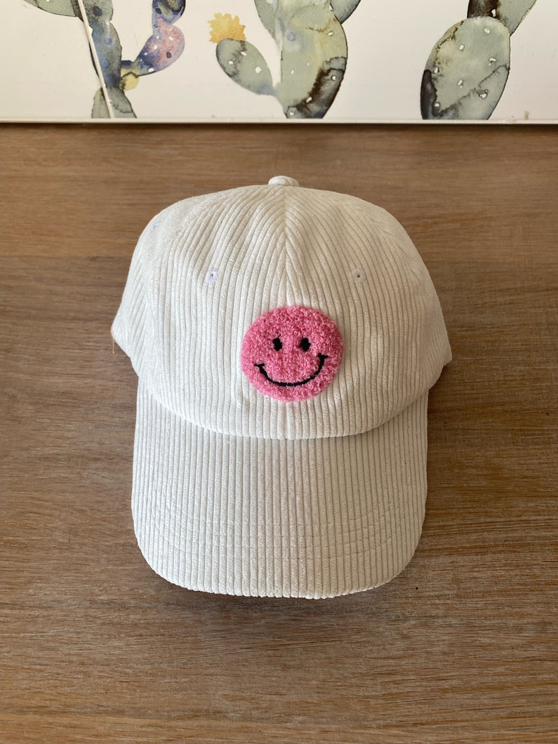 Smiley Cap Corduroy White