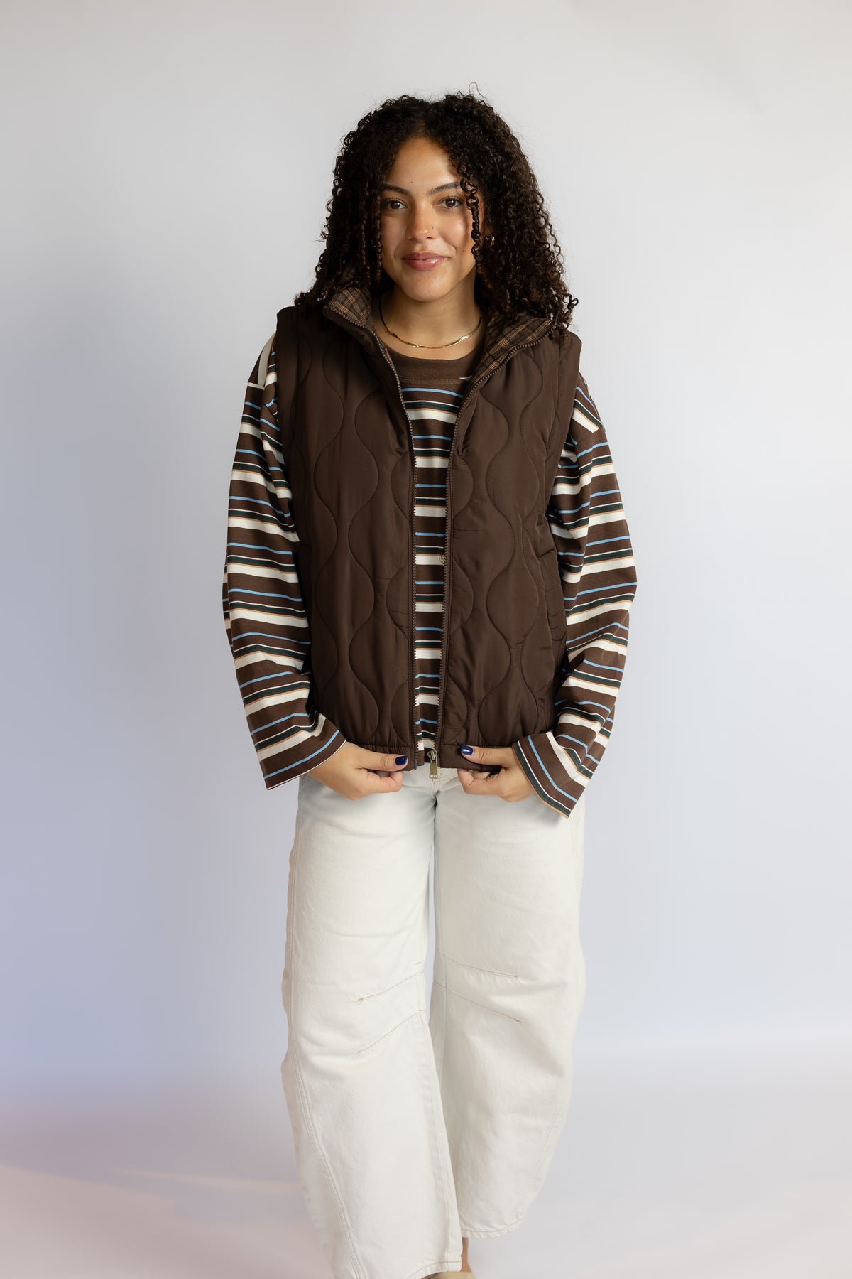 Worth It Plaid Quilted Vest