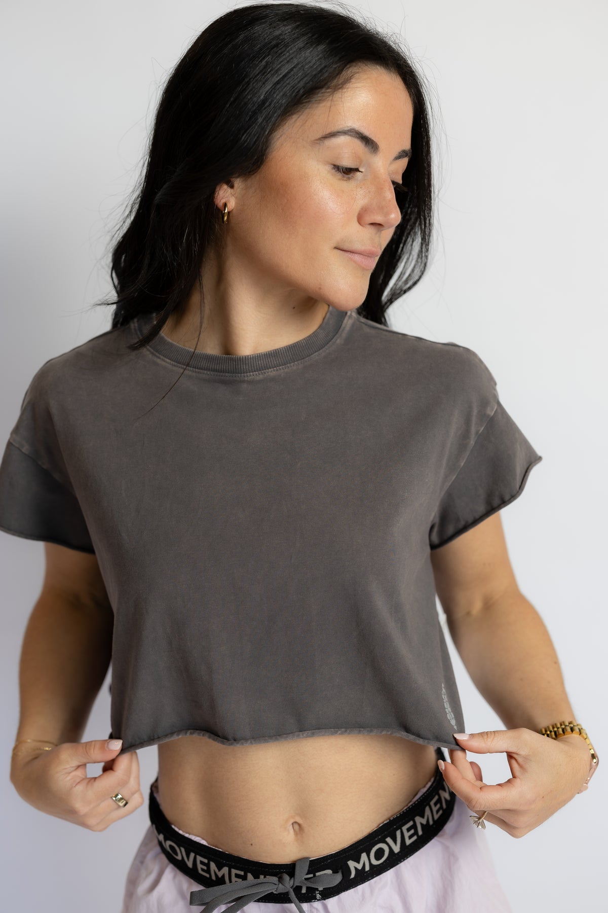 Hot Shot Cropped Tee Vintage Black