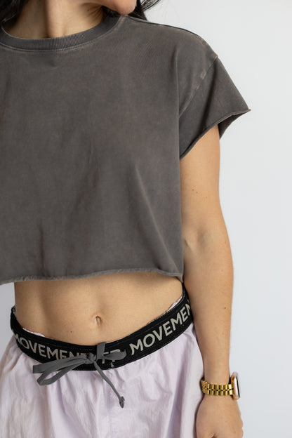 Hot Shot Cropped Tee Vintage Black