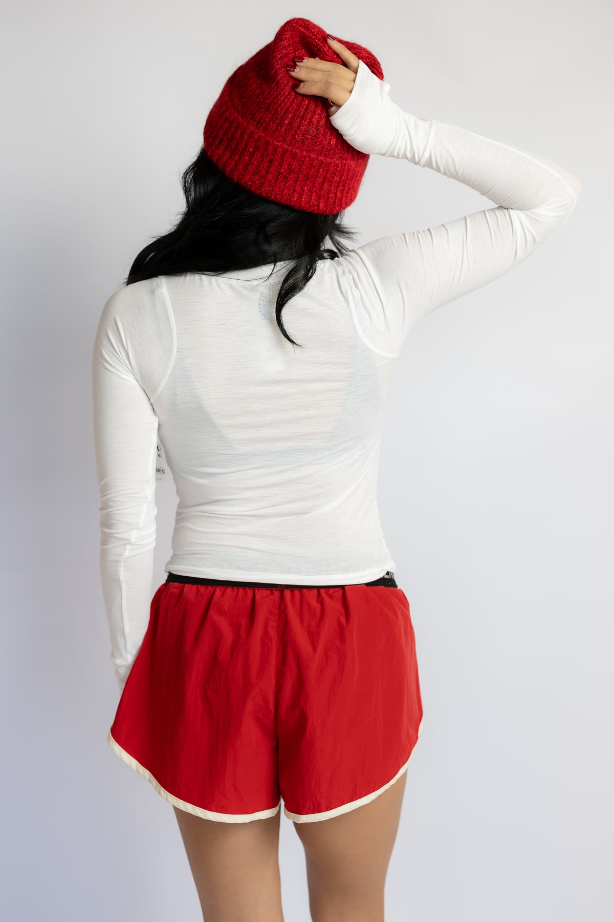 Tempo Ruched Long Sleeve White