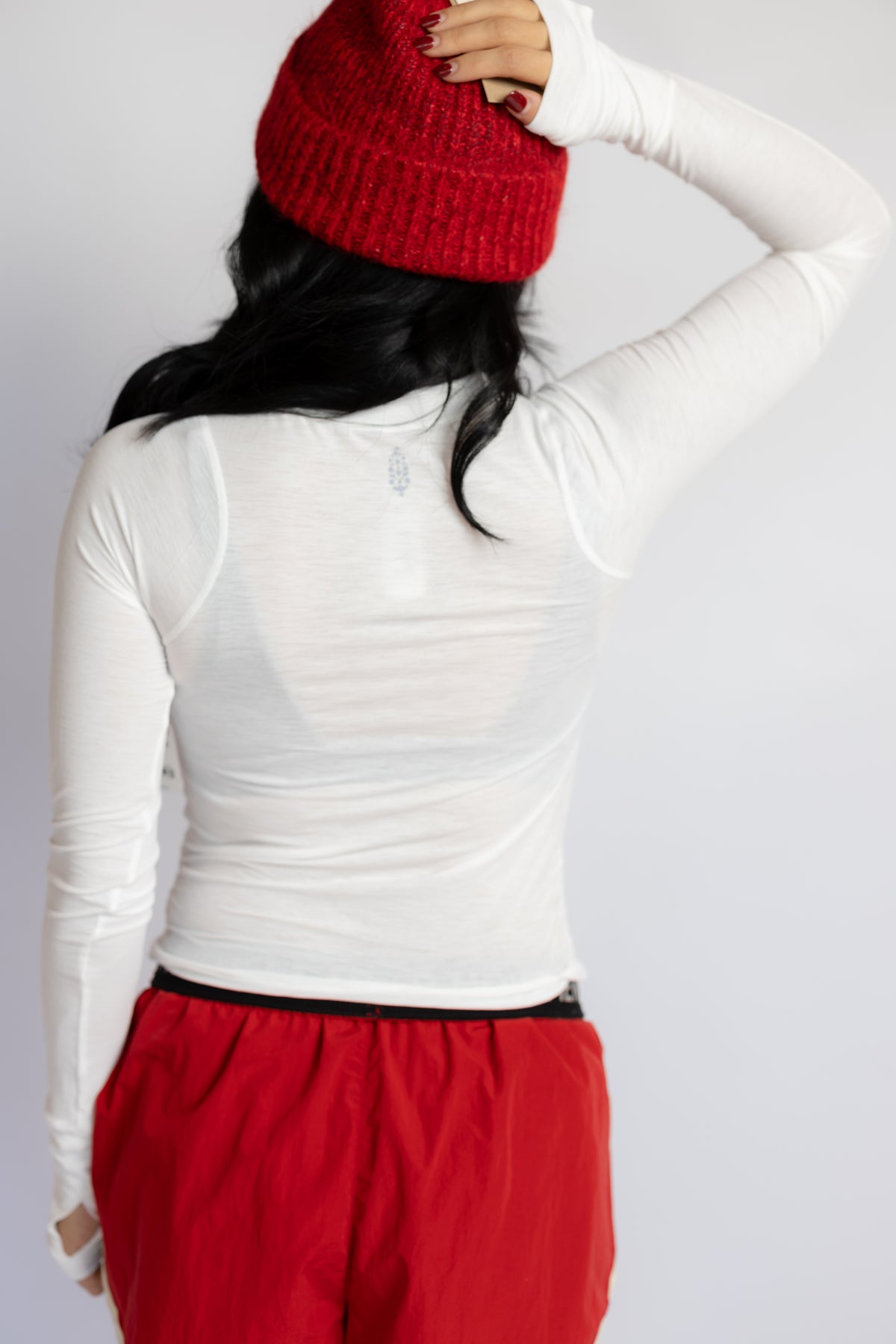 Tempo Ruched Long Sleeve White