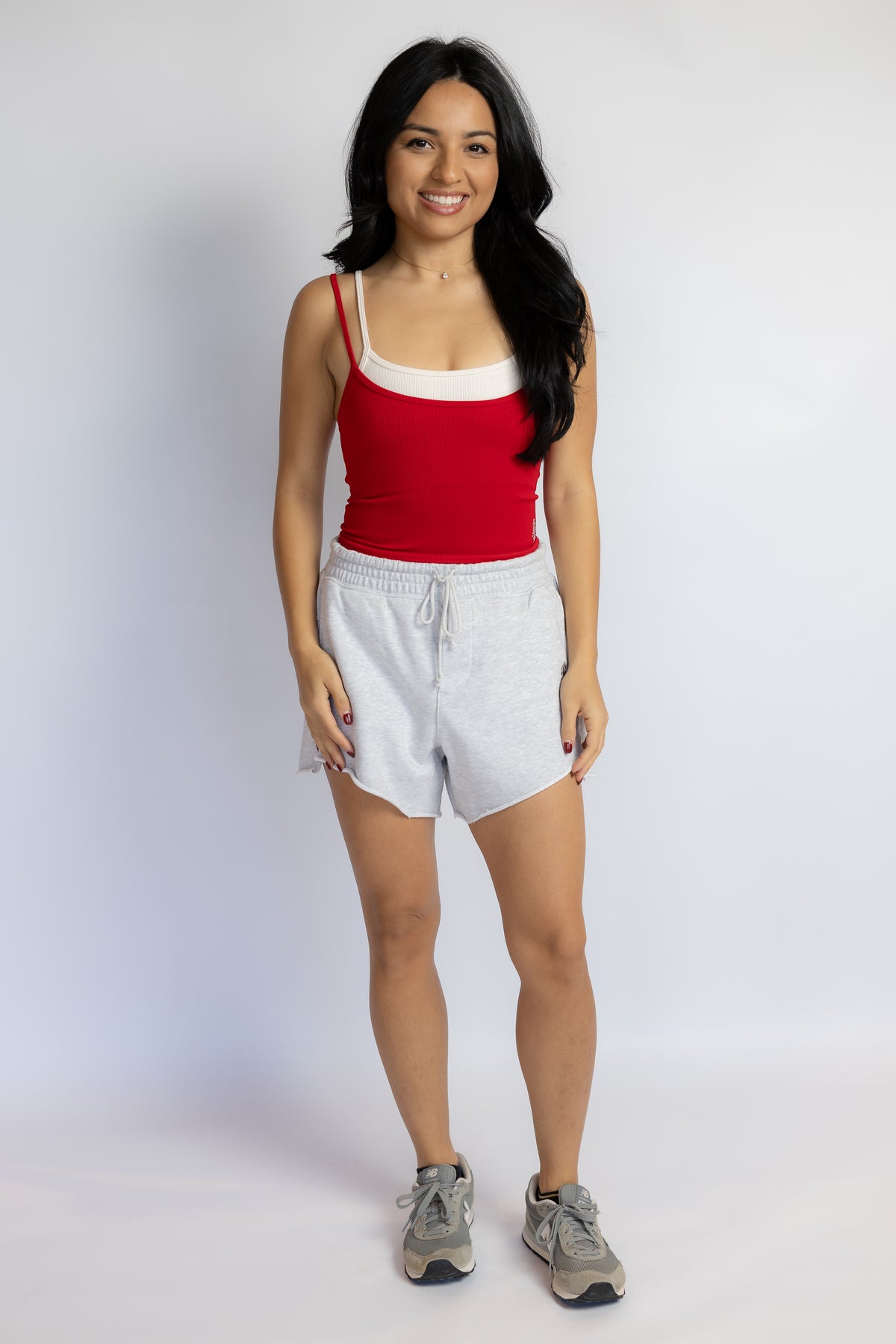 All Clear Coastline Cami Red & Cream