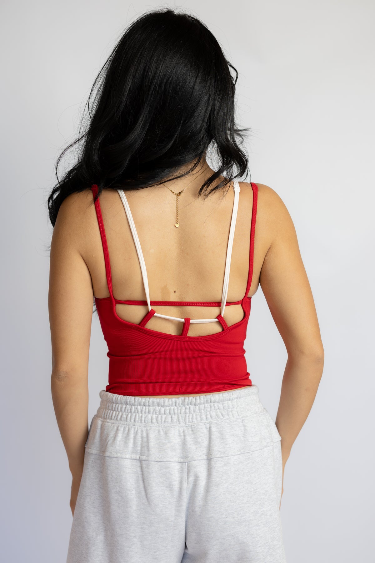 All Clear Coastline Cami Red & Cream