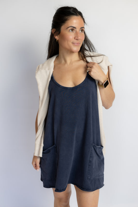 Hot Shot Mini Dress Navy