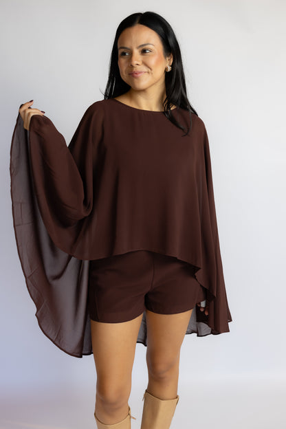 Annie Cape Chiffon Romper