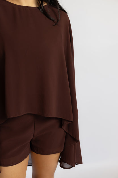 Annie Cape Chiffon Romper