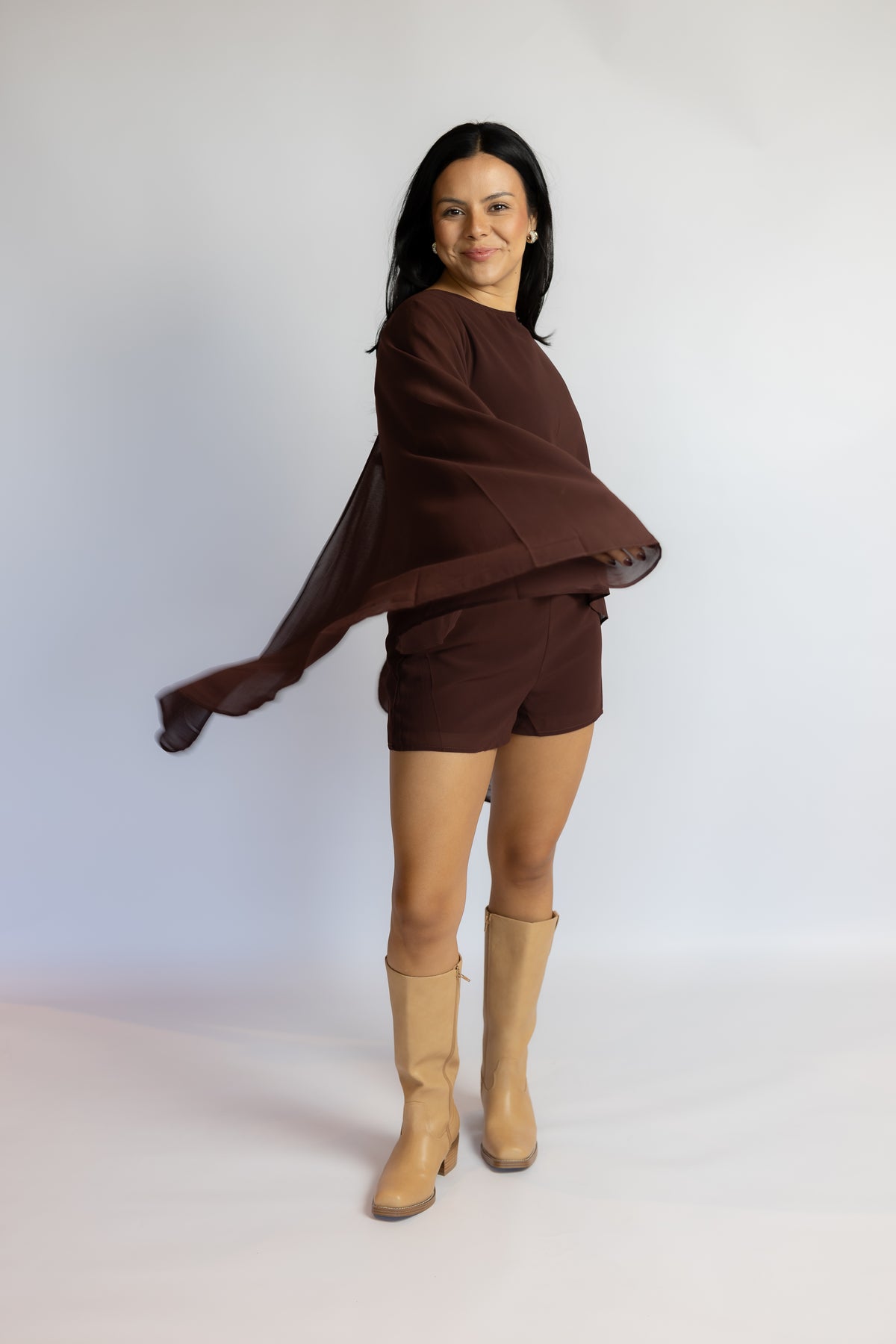 Annie Cape Chiffon Romper