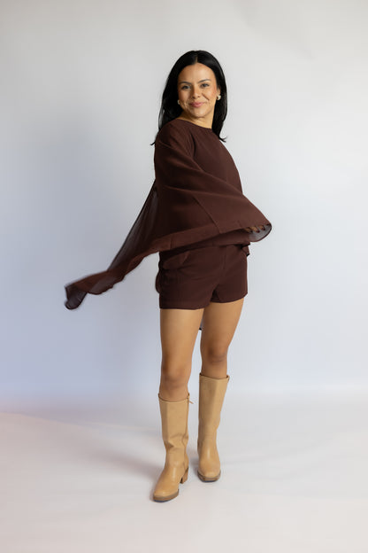 Annie Cape Chiffon Romper