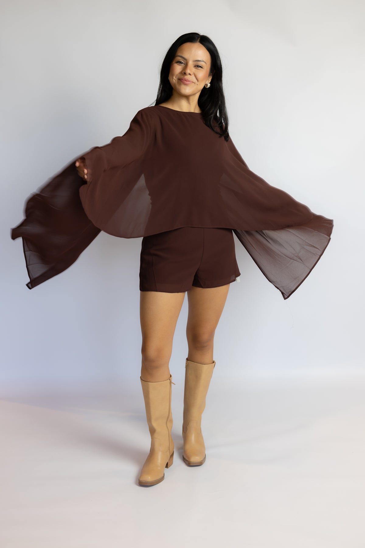 Annie Cape Chiffon Romper