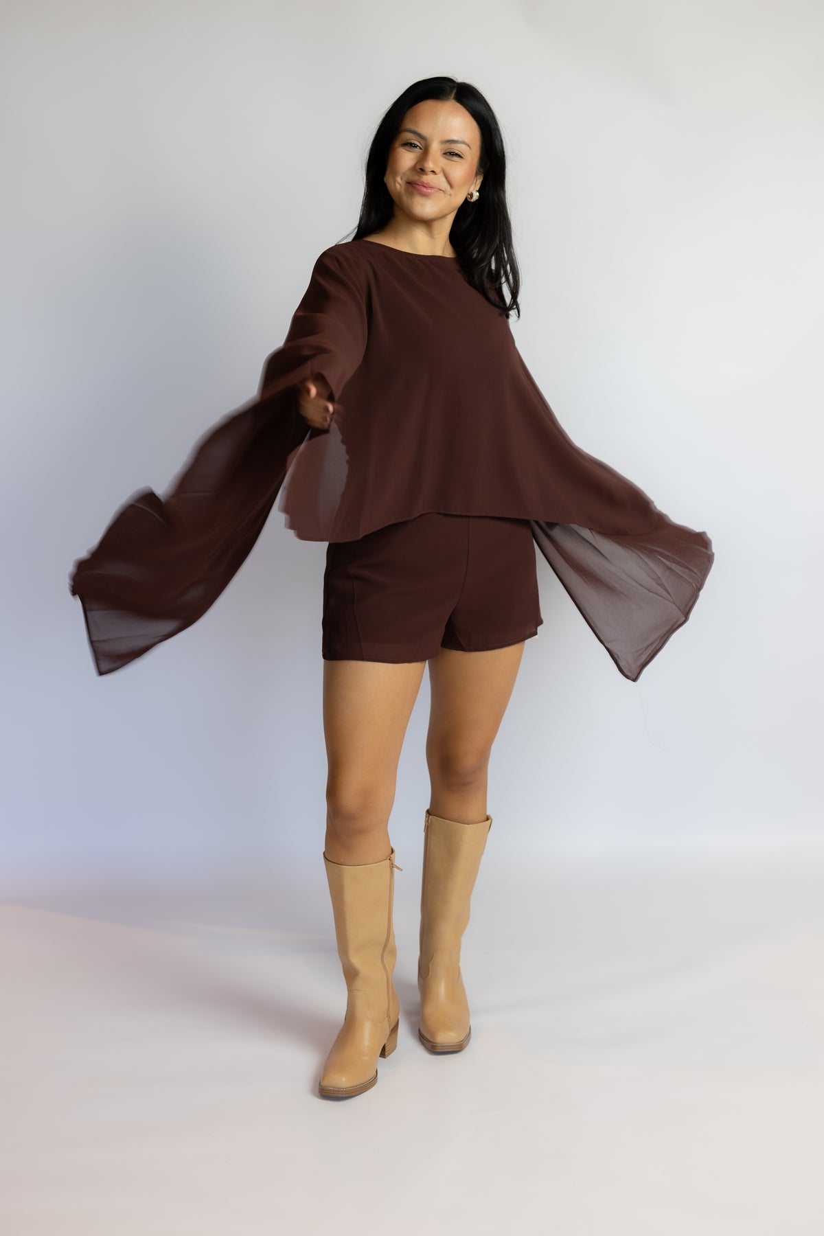 Annie Cape Chiffon Romper