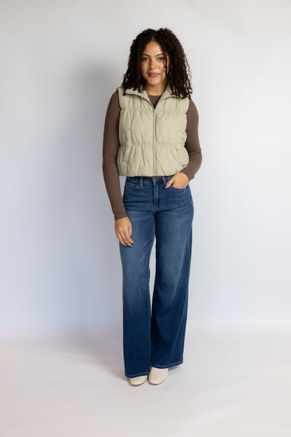 Noah Dark Wash Wide Leg Jeans