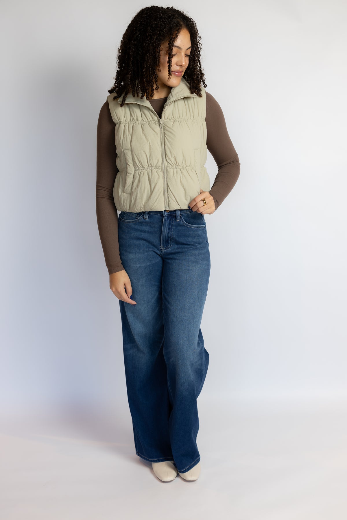 Just The Thing Cropped Puffer Vest