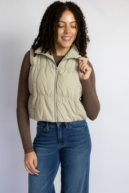 Just The Thing Cropped Puffer Vest
