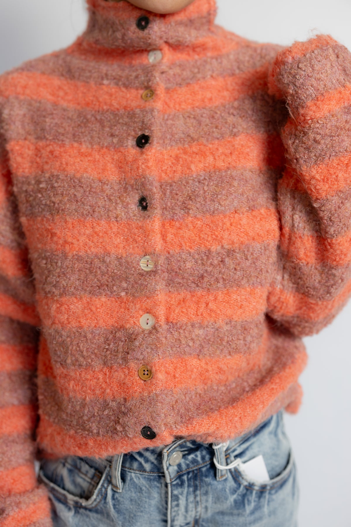 Striped Button Collection Cardigan