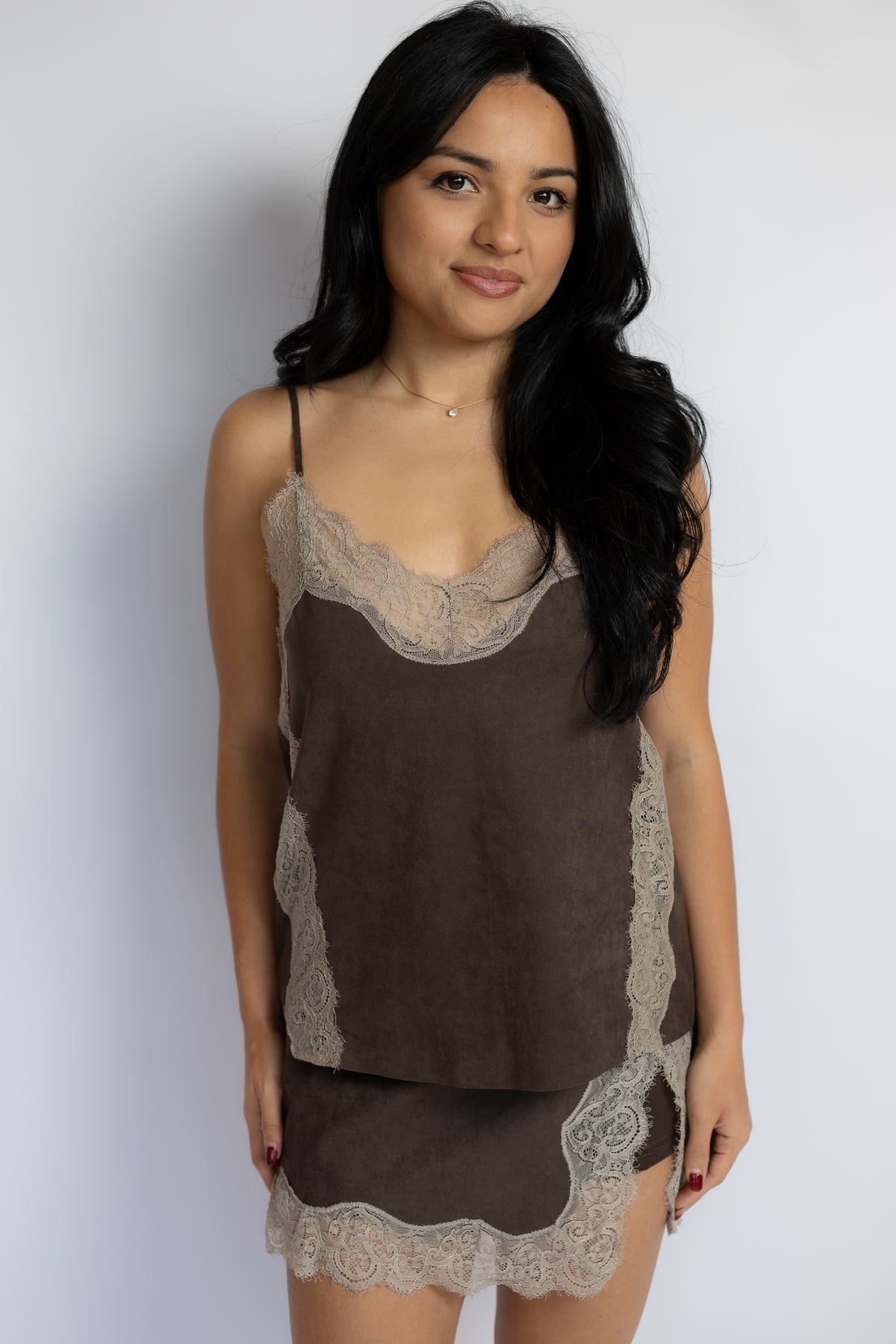 In A Flash Lace Suede Skort