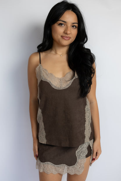 In A Flash Suede Lace Cami