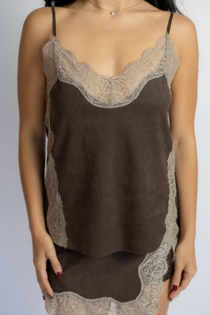 In A Flash Suede Lace Cami