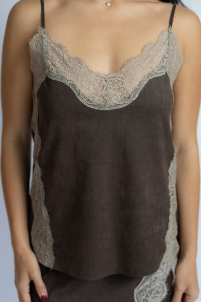 In A Flash Suede Lace Cami