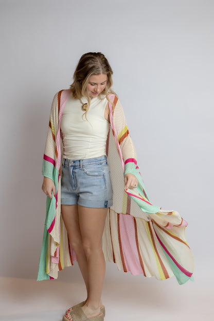 At The Start Striped Cardigan